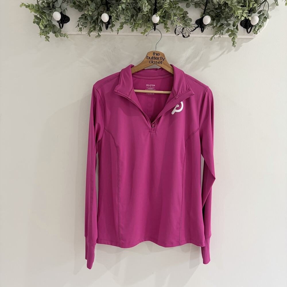 Peloton magneta women's quarter-zip warm-up pullover Size M s 6011 cycling